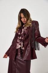Giacca bordeaux frange FEDERICA BI