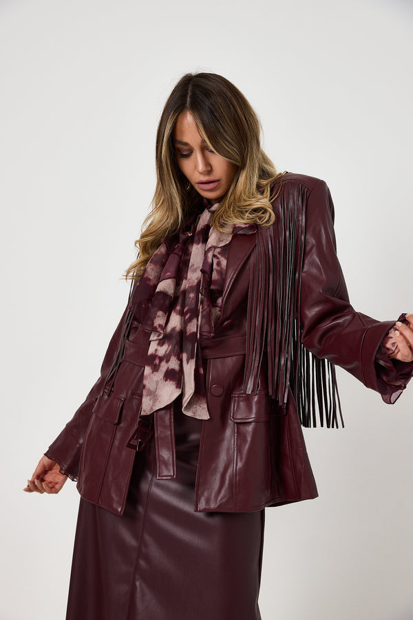 Giacca bordeaux frange FEDERICA BI