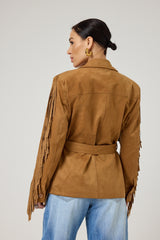 Giacca in ecosuede frange FEDERICA BI