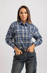 Camicia tartan cristallini e spilla FEDERICA BI
