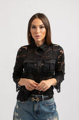 Camicia in pizzo FEDERICA BI nero