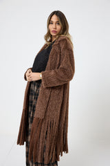 Cappotto lungo con frange FEDERICA BI ( due colori )