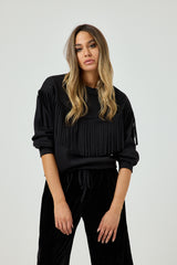 Pantalone in velluto nero FEDERICA BI