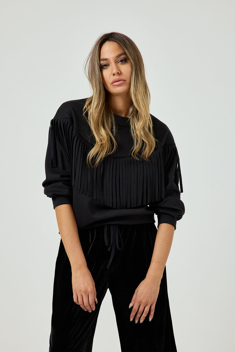Pantalone in velluto nero FEDERICA BI