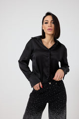 Denim nero cristalli FEDERICA BI