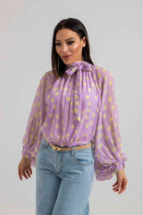 Camicia in chiffon pois FEDERICA BI (piu’ colori)