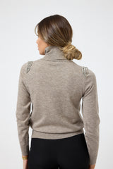 Maglia collo altro cristalli FEDERICA BI ( più colori )