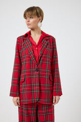 Blazer tartan rosso FEDERICA BI