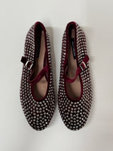 Ballerina bordeaux in velluto e cristalli FEDERICA BI