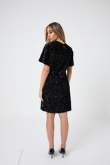 Abito in velluto e paillettes FEDERICA BI ( due colori )