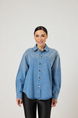Camicia in denim e cristalli FEDERICA BI