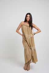 Abito lungo beige FEDERICA BI