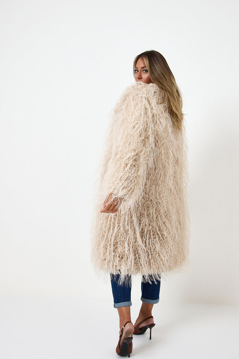 Ecopelliccia beige FEDERICA BI