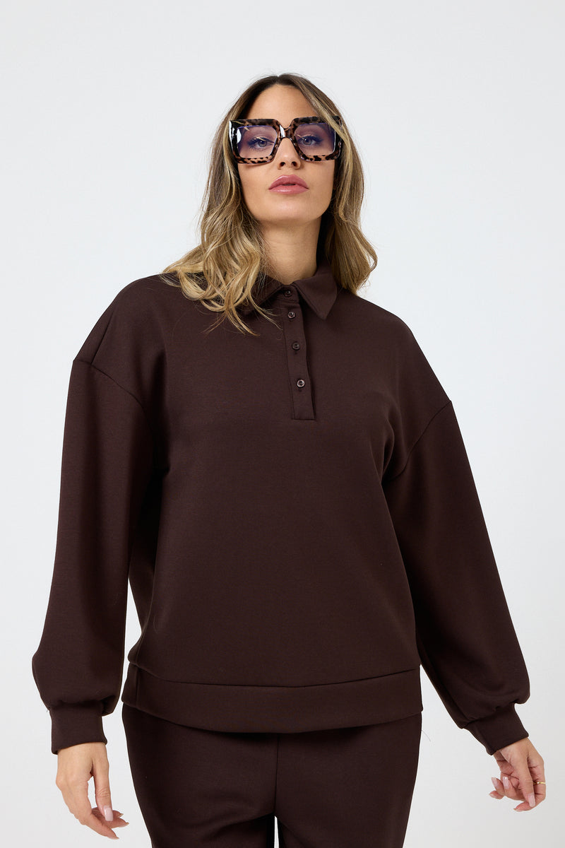 Completo tuta in punto Milano moro FEDERICA BI