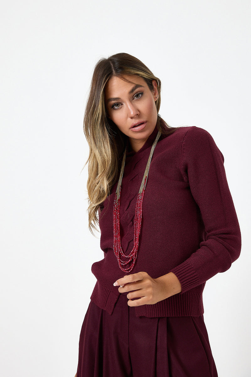 Maglia treccia FEDERICA BI ( vari colori )