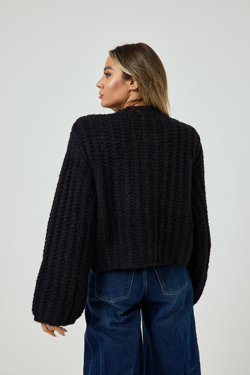 Cardigan bottone oro FEDERICA BI