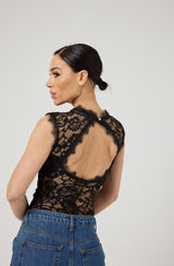 Body nero in pizzo nero FEDERICA BI