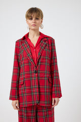 Blazer tartan rosso FEDERICA BI
