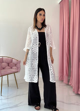 Kimono in pizzo bianco FEDERICA BI