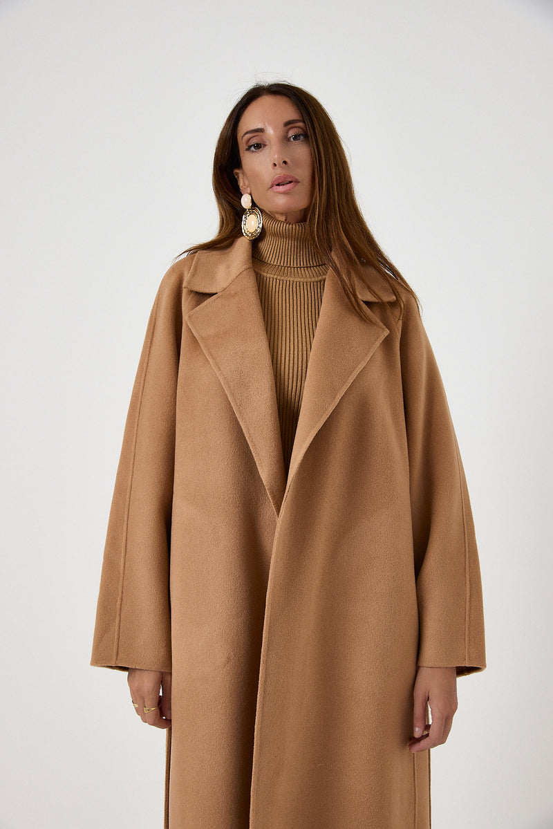 Cappotto camel cachemire e lana FEDERICA BI
