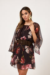 Abito in chiffon fantasia moro FEDERICA BI