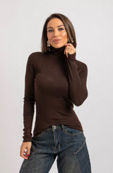 Maglia cioccolato in lana FEDERICA BI