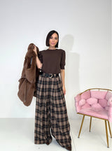 Pantalone tartan a palazzo FEDERICA BI
