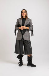 Blazer principe di Galles frange nere FEDERICA BI
