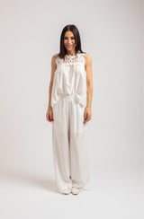 Completo bianco top e pantalone FEDERICA BI