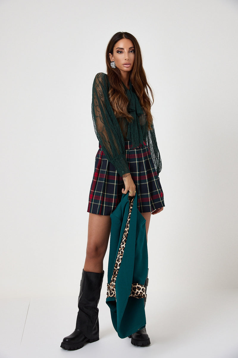 Gonna tartan blu FEDERICA BI