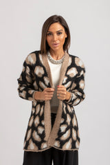 Cardigan animalier beige FEDERICA BI
