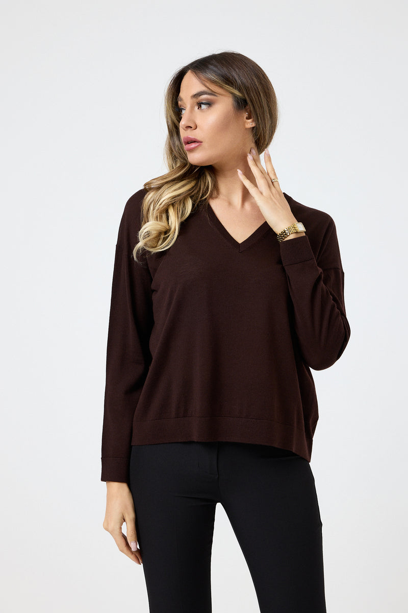 Maglia in lana scollo V FEDERICA BI