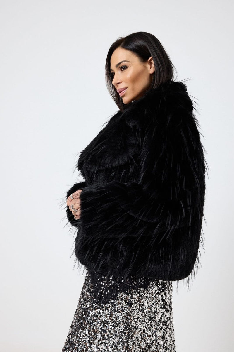 Ecopelliccia nera FEDERICA BI