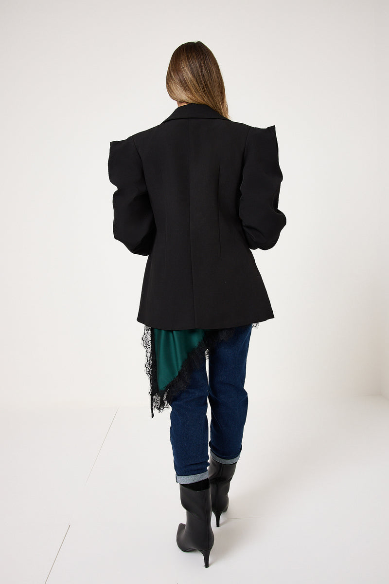 Blazer nero spallina FEDERICA BI