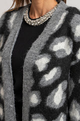 Cardigan animalier grigio FEDERICA BI