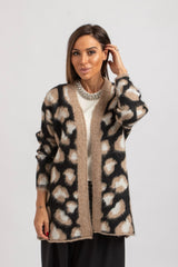 Cardigan animalier beige FEDERICA BI