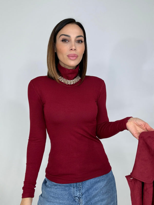 Maglia bordeaux felpata FEDERICA BI