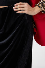 Gonna in velluto e pizzo FEDERICA BI ( più colori )