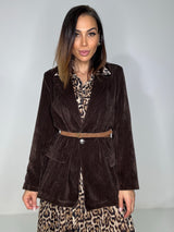 Blazer in velluto marrone FEDERICA BI