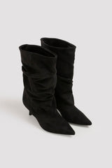 Tronchetto nero in suede FEDERICA BI