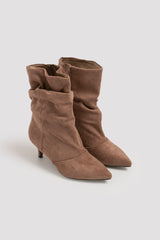 Tronchetto in suede beige FEDERICA BI