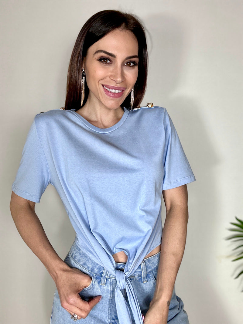 Maglia cotone bottoni FEDERICA BI