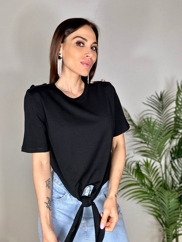 Maglia cotone bottoni FEDERICA BI