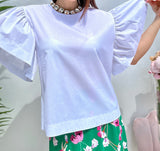 Camicia bianca volant FEDERICA BI