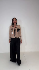 Pantalone in panno FEDERICA BI ( nero e bordeaux )