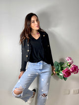 Giacca nera in tweed FEDERICA BI
