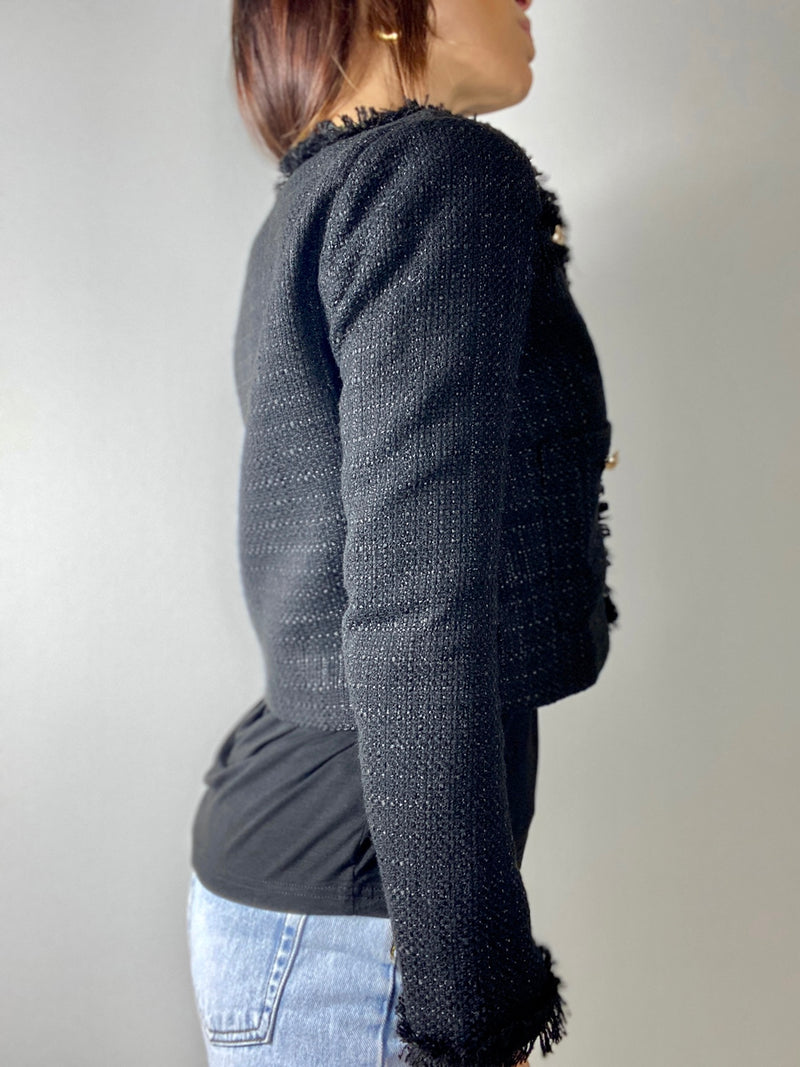 Giacca nera in tweed FEDERICA BI
